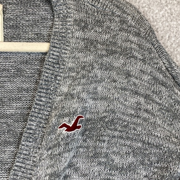 Hollister cardigan sweater S chunky buttons heathered gray grandpacore unisex - Picture 4 of 10